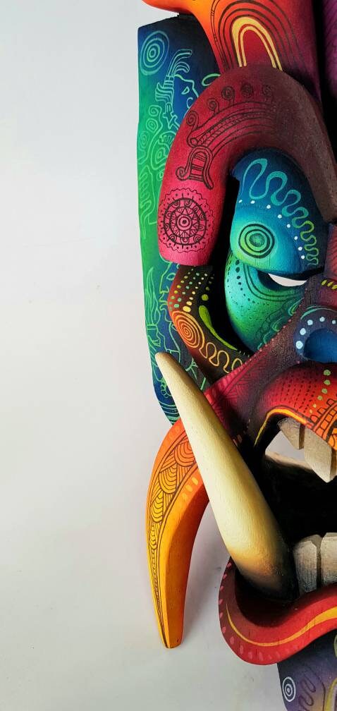 Authentic Boruca Mask, Costa Rica indigenous Art, tribal Mask, incredible design, warrior mask.