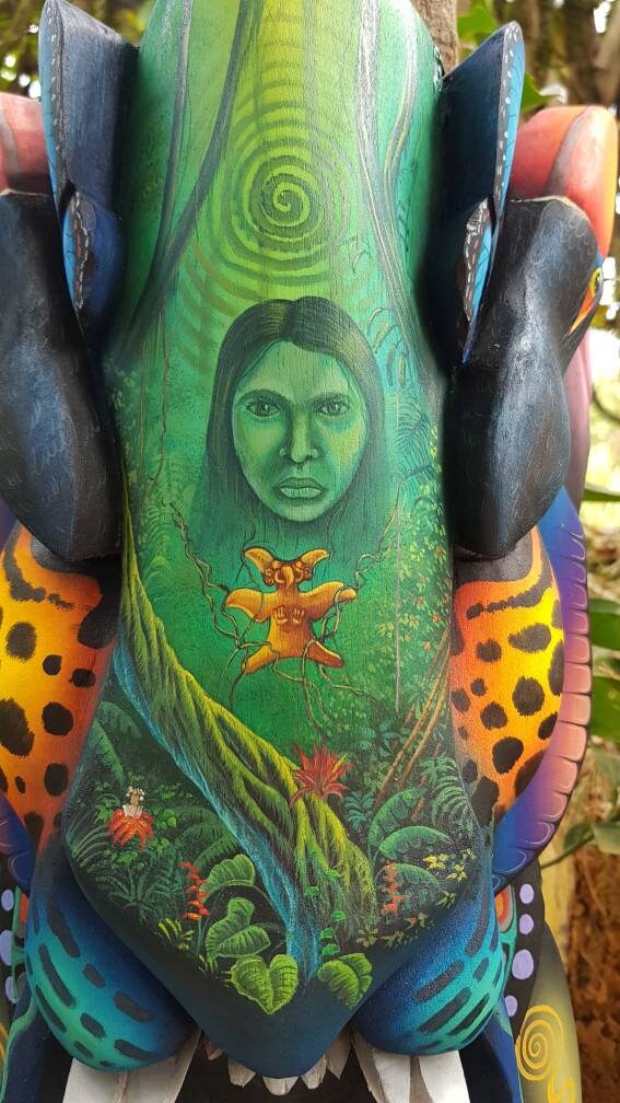 Authentic Boruca Mask, Costa Rica indigenous Art, tribal Mask, incredible design, jaguar warrior mask, handmade