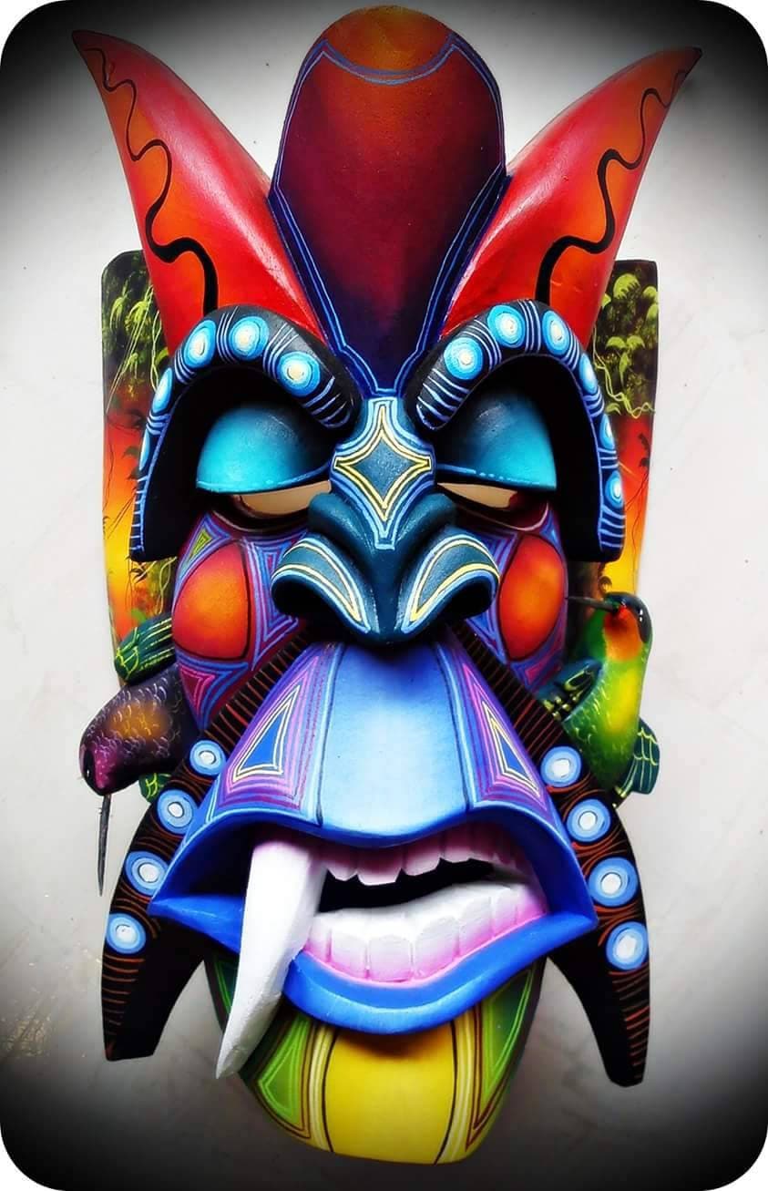 Indigenous Boruca mask, Authentic Boruca mask, wooden mask.