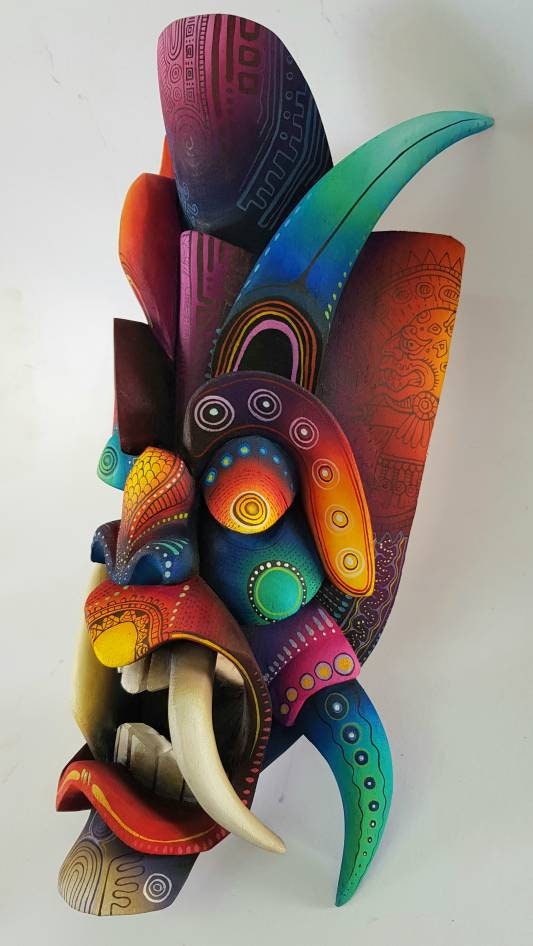 Authentic Boruca Mask, Costa Rica indigenous Art, tribal Mask, incredible design, warrior mask.