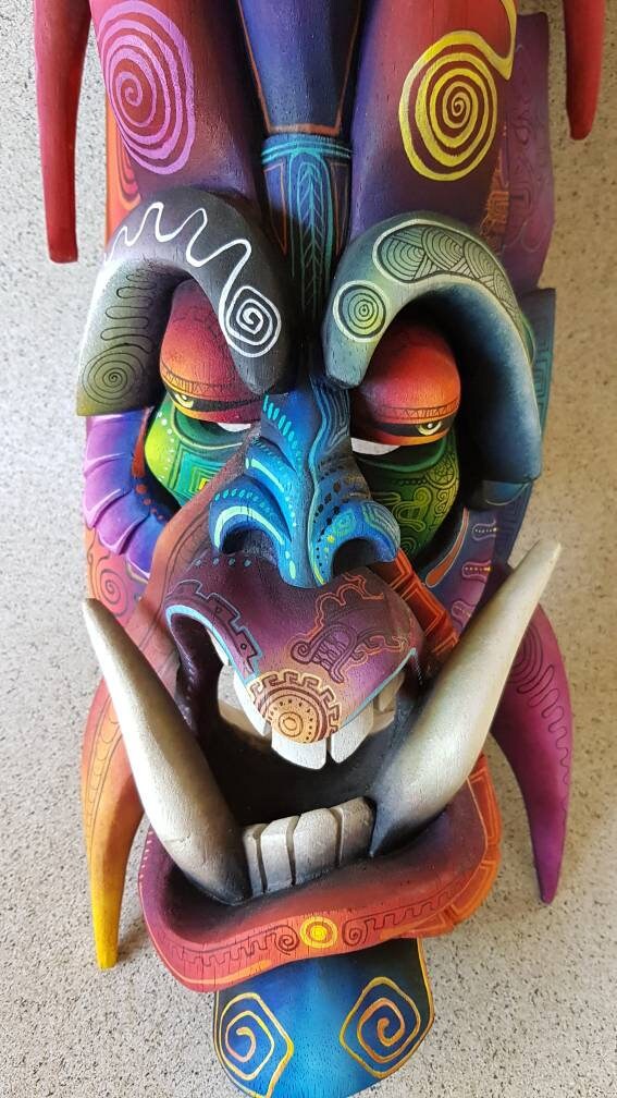 Authentic Boruca Mask, handmade it, warrior mask with original details, unique mask, directly from the artist.