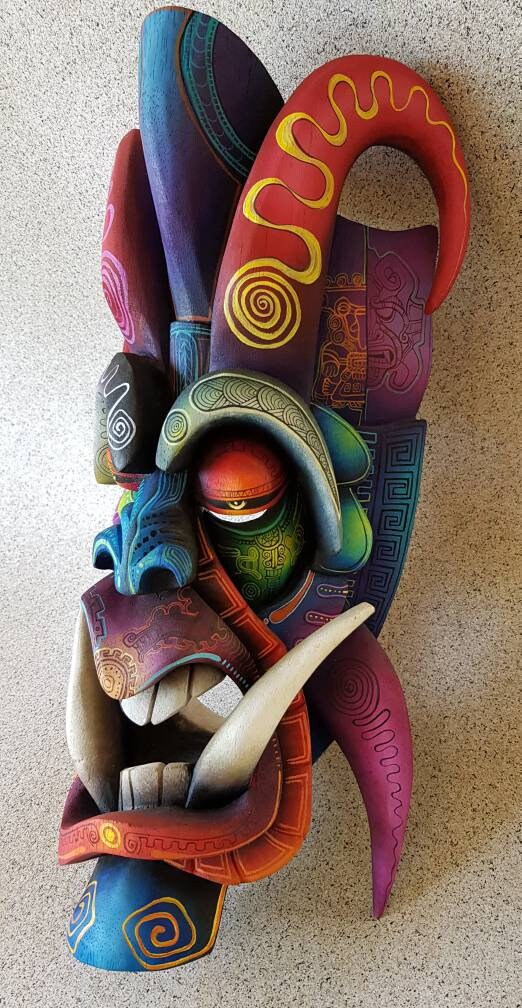 Authentic Boruca Mask, handmade it, warrior mask with original details, unique mask, directly from the artist.