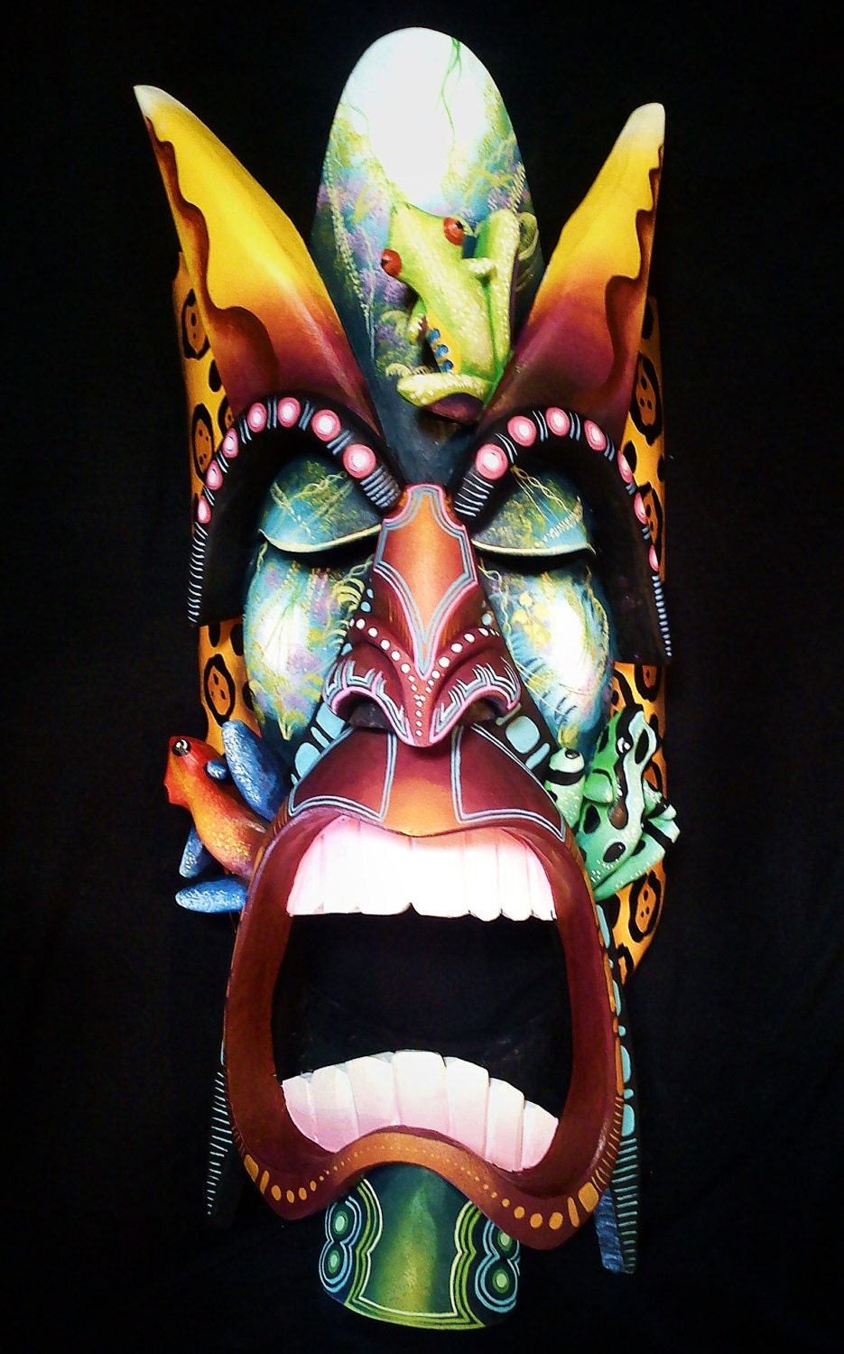 Authentic indigenous mask, directly from Boruca, Wooden mask