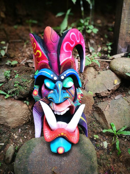 Warrior mask, tribal mask, authentic Boruca mask, great work from indigenous of Costa Rica, Boruca mask