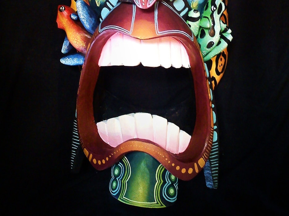 Authentic indigenous mask, directly from Boruca, Wooden mask